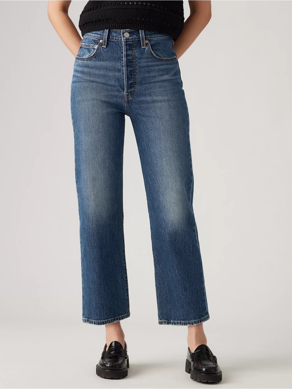 Levis Ribcage Straight Ankle Womens Jeans Size 27x29 Blue High Rise NWT